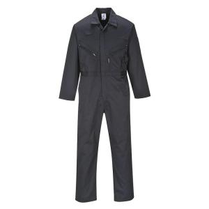 Portwest C813 Men’s Work Coveralls – Liverpool Lightweight Polycotton Safety Coverall with Zip and Pockets Graphite Grey, X-Large(Black)