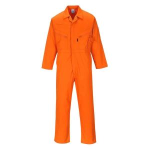 Portwest C813 Men’s Work Coveralls – Liverpool Lightweight Polycotton Safety Coverall with Zip and Pockets Graphite Grey, X-Large(Orange)