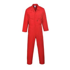 Portwest C813 Men’s Work Coveralls – Liverpool Lightweight Polycotton Safety Coverall with Zip and Pockets Graphite Grey, X-Large(Red)