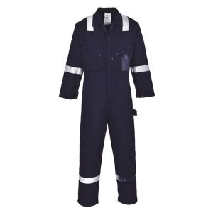 Portwest C814 Iona Cotton Heavy Duty Work Overalls with Reflective Safety Tape, Navy, 4XL(Navy)