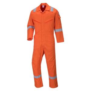 Portwest C814 Iona Cotton Heavy Duty Work Overalls with Reflective Safety Tape, Navy, 4XL(Orange)