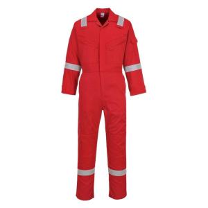 Portwest C814 Iona Cotton Heavy Duty Work Overalls with Reflective Safety Tape, Navy, 4XL(Red)