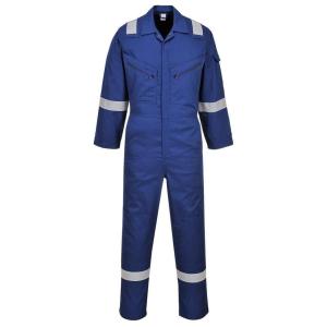 Portwest C814 Iona Cotton Heavy Duty Work Overalls with Reflective Safety Tape, Navy, 4XL(Royal)