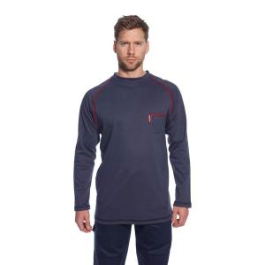Portwest FR01 Mens Flame Resistant Bizflame Long Sleeved Crew Neck T Shirt ASTM, Gray, 5XL(Navy)