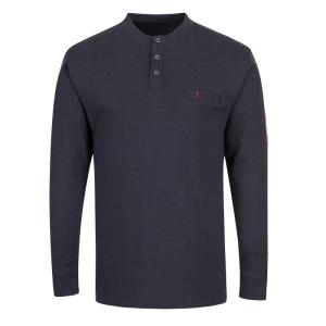 Portwest FR32 Flame Resistant Antistatic Henley Sweatshirt Gray, X-Large(Navy)