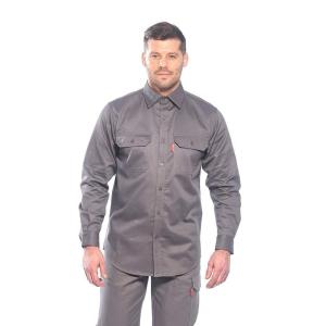 Portwest FR89 Fire Resistant Safety Work Shirt in FR Bizflame 88/12 ASTM NFPA, Gray, 3 XL(Grey)