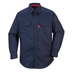 Portwest FR89 Fire Resistant Safety Work Shirt in FR Bizflame 88/12 ASTM NFPA, Gray, 3 XL(Navy)