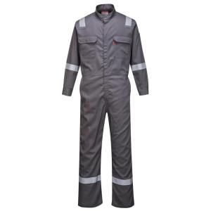Portwest FR94 Bizflame Fire Resistant Coverall with FR Reflective Tape ASTM NFPA, Orange, 3 XL(Gray)