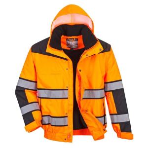 Portwest Hi-Vis Classic Bomber Jacket – UC466, Yellow/Black, 6XL(Orangeblack)