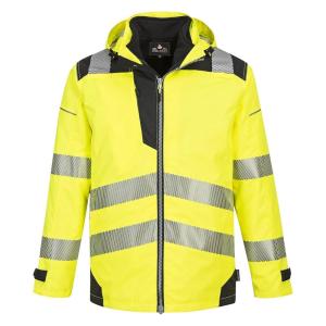 Portwest PW365 Men’s Hi Vis Waterproof Rain Jacket – Reflective 3-in-1 Safety Jacket with Detachable Full Zip Sweatshirt Yellow/Black, X-Large(Yellow/Black)