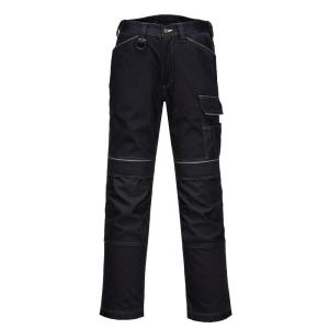 Portwest PW380 Women’s Work Pants – Stretch Fabric PW3 Workwear Utility Safety Pants with Knee Pad Pockets, Black 32