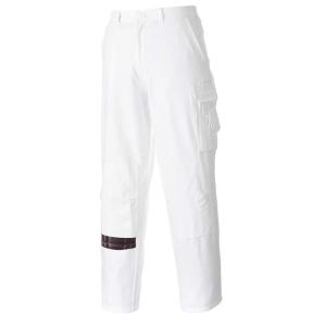 Portwest Painters Trousers Work Pants Protection Protect Overall Decorator Paint, Medium White