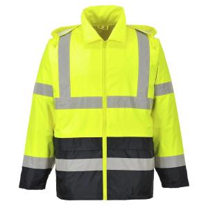 Portwest UH443 Classic Waterproof Rain Jacket in Reflective Contrast Hivis ANSI, 4XL(3X-Large)