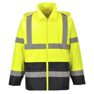 Portwest UH443 Classic Waterproof Rain Jacket in Reflective Contrast Hivis ANSI, 4XL(Medium)