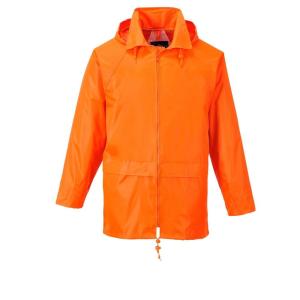 Portwest US440 Classic Waterproof Rain Jacket wth Pack Away Hood & Sealed Seams, Orange, XXL(Orange)