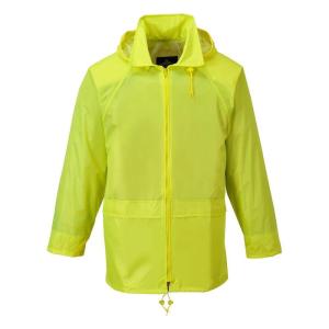 Portwest US440 Classic Waterproof Rain Jacket wth Pack Away Hood & Sealed Seams, Orange, XXL(Yellow)