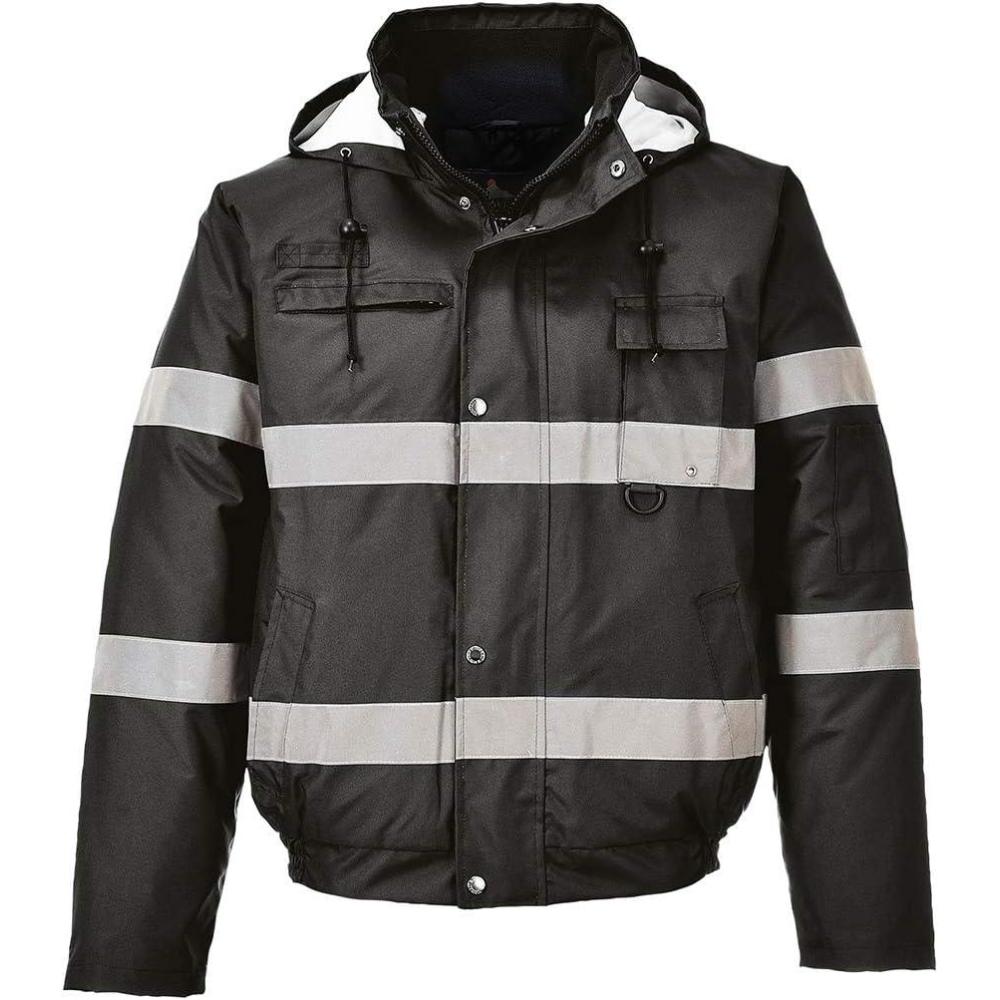 imagePortwest Iona Lite Bomber Jacket Reflective Work Protection Safety Warning Hi Vis Black XXLBlack