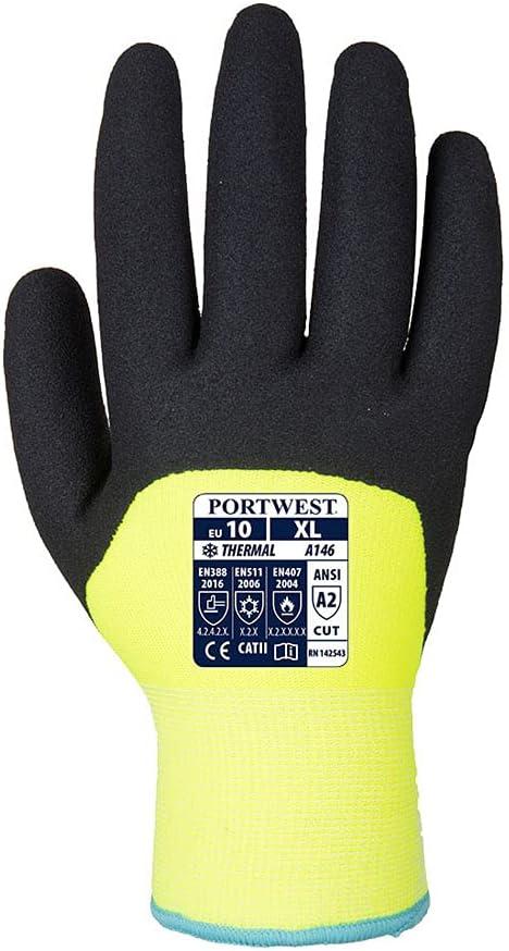 image:imagePortwest A146 Arctic Winter Glove with Flexible Sandy Nitrile Coating Grip ANSI Yellow LargeYellow