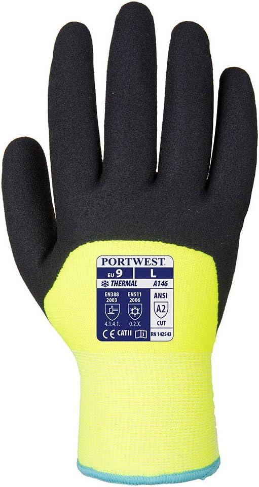 image:imagePortwest A146 Arctic Winter Glove with Flexible Sandy Nitrile Coating Grip ANSI Yellow LargeYellow