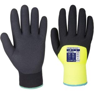 Portwest A146 Arctic Winter Glove with Flexible Sandy Nitrile Coating Grip ANSI, Yellow, Large(Yellow)