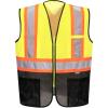 image:imagePortwest US395 Frisco Hi Vis X Back Contrast Executive Vest Black Mesh Safety Waistcoat Reflective High VisibilityYellowBlack