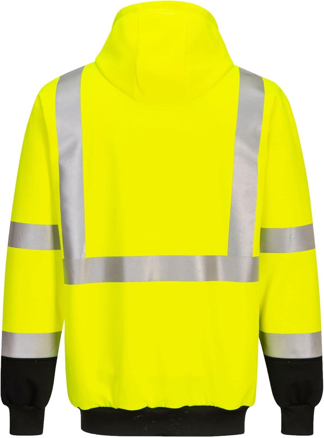 image:imagePortwest UB324 Two Tone Hooded Sweatshirt High Visibility Work Hoodie With Brushed Back Warmth And Durable Polyester CottonYellowBlack