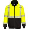 image:imagePortwest UB325 Hi Vis Thermal Two Tone Zipped Hoodie With Fleece Lining And Segmented Reflective Tape For WarmthVisibilityYellowBlack
