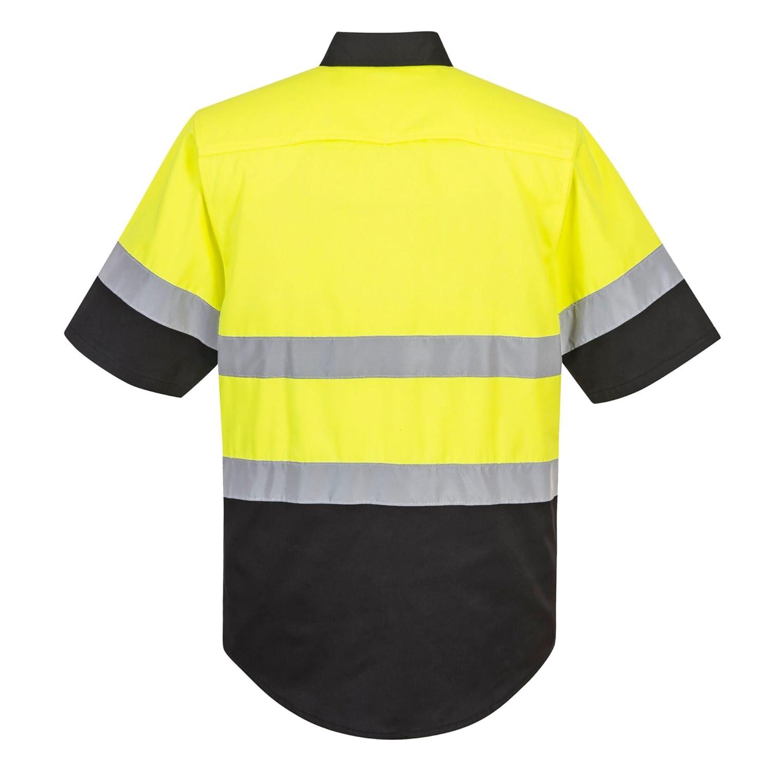 image:imagePortwest E067 Two Tone Short Sleeve ANSI Work Shirt YellowBlack 3XLargeYebk