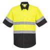 image:imagePortwest E067 Two Tone Short Sleeve ANSI Work Shirt YellowBlack 3XLargeYebk
