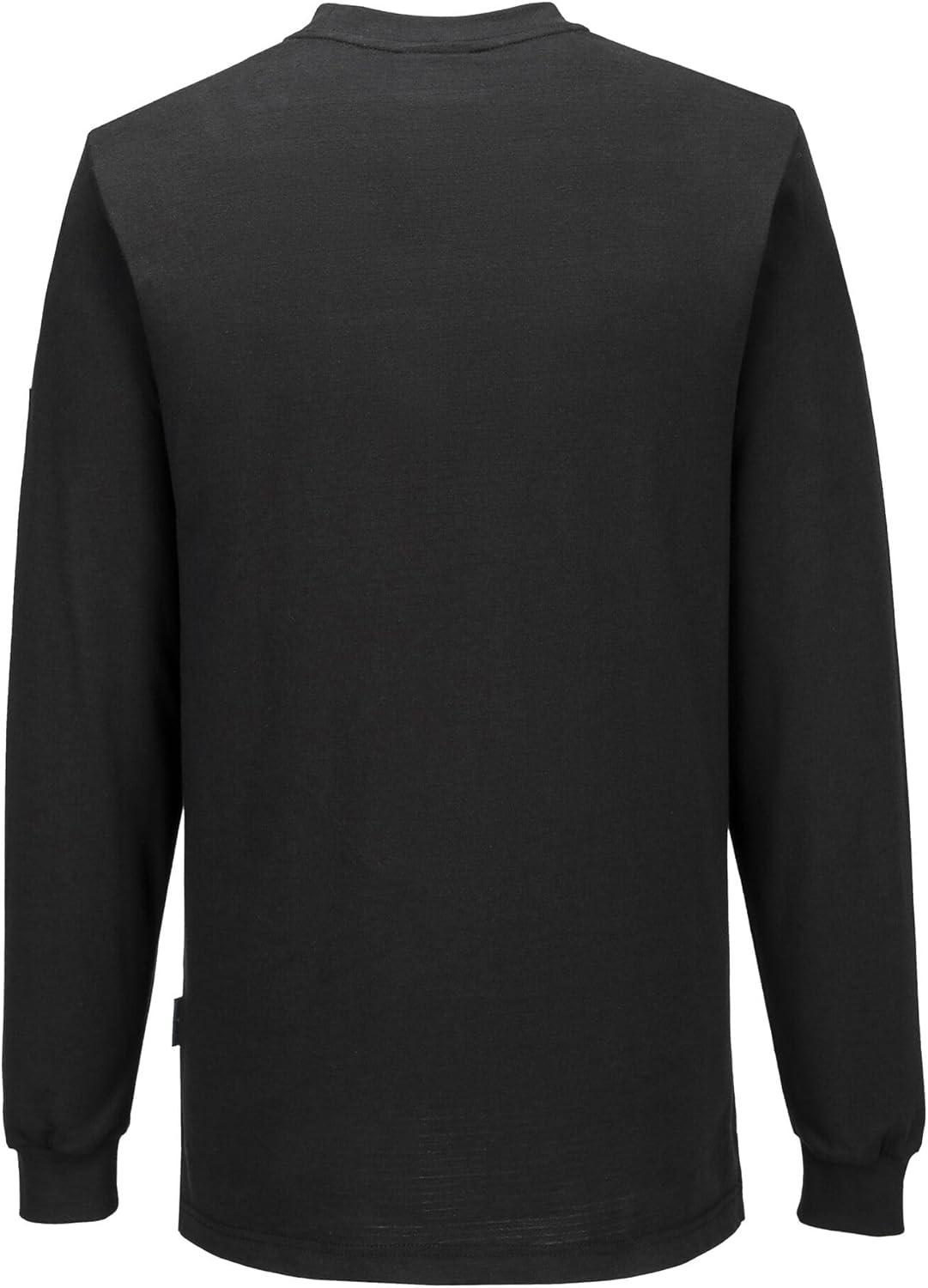 image:imagePortwest AS22 Anti Static ESD Long Sleeve T Shirt Lightweight Cotton Comfort Fit Workwear Zoom Gray SBlack