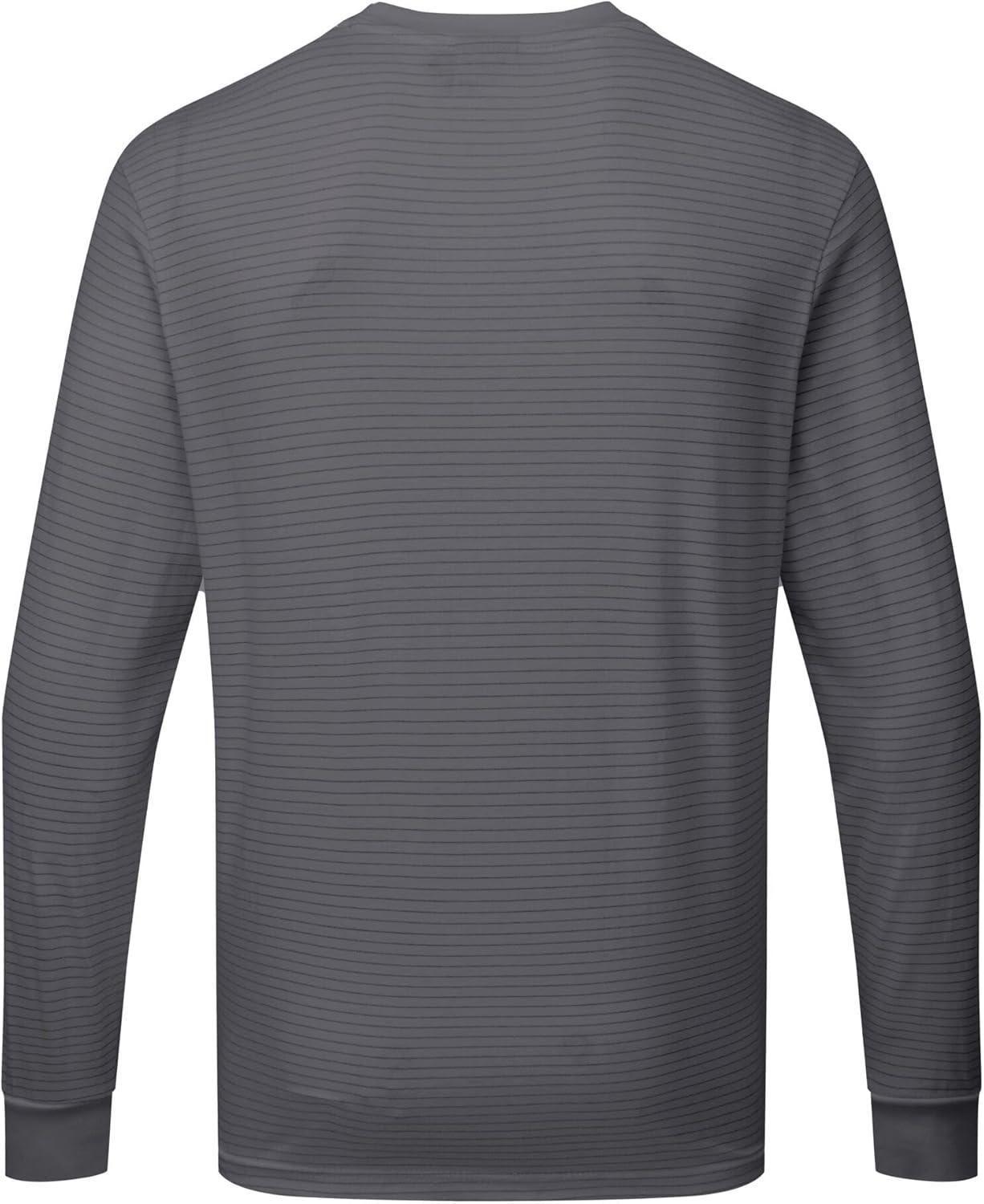 image:imagePortwest AS22 Anti Static ESD Long Sleeve T Shirt Lightweight Cotton Comfort Fit Workwear Zoom Gray SZoom Gray