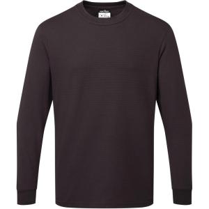 Portwest AS22 Anti Static ESD Long Sleeve T Shirt Lightweight Cotton Comfort Fit Workwear, Zoom Gray, S(Navy)