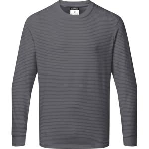 Portwest AS22 Anti Static ESD Long Sleeve T Shirt Lightweight Cotton Comfort Fit Workwear, Zoom Gray, S(Zoom Gray)