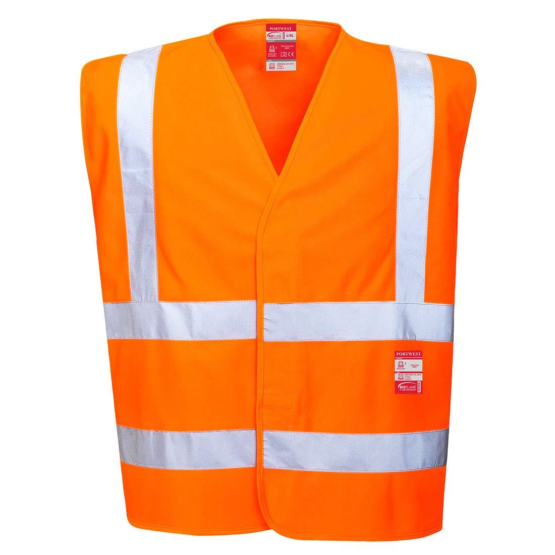 image:imagePortwest HiVis FR Treated Vest Viz Reflective Work Safety Gilet Utility Visability ANSI 2 LXL YellowOrange