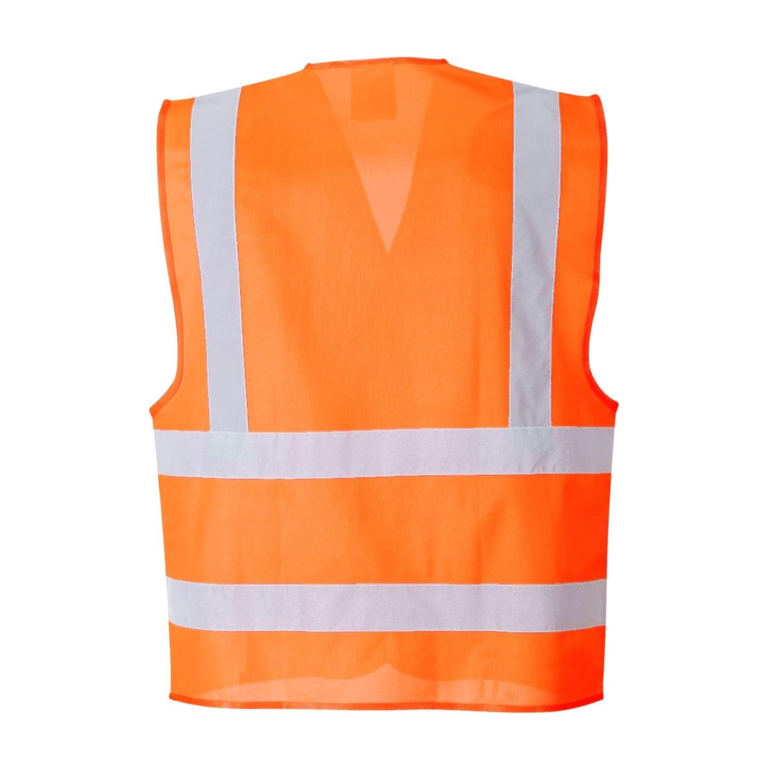image:imagePortwest HiVis FR Treated Vest Viz Reflective Work Safety Gilet Utility Visability ANSI 2 LXL YellowOrange