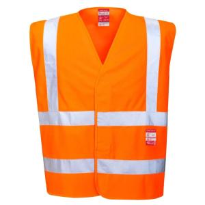 Portwest Hi-Vis FR Treated Vest Viz Reflective Work Safety Gilet Utility Visability ANSI 2, LXL Yellow(Orange)
